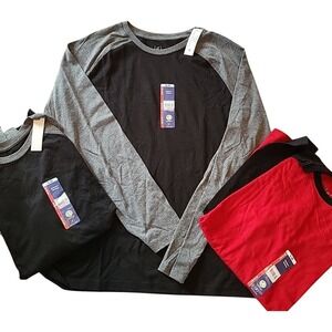 George Men's Long Sleeve Crewneck Raglan T-Shirt Bundle Size Small‎ Wicking NEW